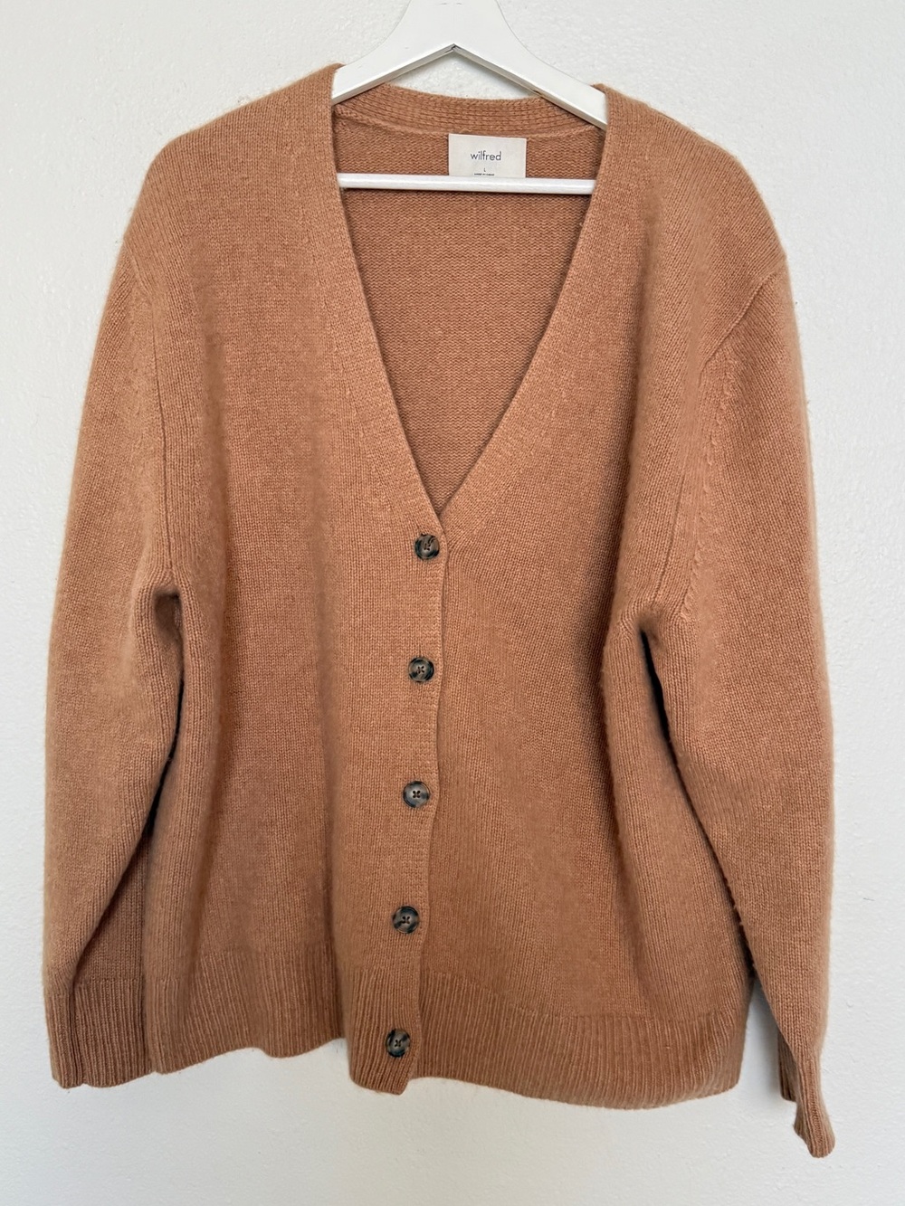 Wilfred Parco 100% Cashmere V-Neck Oversized Cardigan Sweater Large